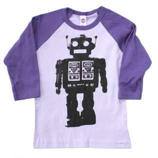 Happy Family Clothing Happy Family Robot Girls 3/4 Sleeve Lavender and 