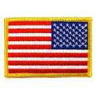 Iron On Patch AMERICAN FLAG   GOLD REVERSED