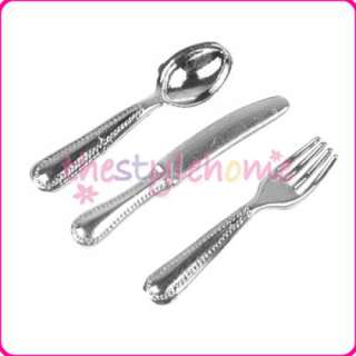 Set Dollhouse Miniature Accessory Spoons Forks Knives  
