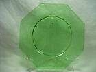 Clear Green Octagon 8 Plate   Tiny Beaded Fan & Pineapple Depression 