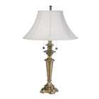   Twin Pull Chain Table Lamp, Classic Antique Brass with Light Sand