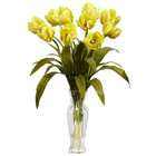 NearlyNatural Tulips w/Vase Silk Flower Arrangement Orange