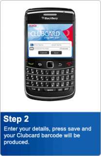 step2 enter your details, press save and your clubcard barcode will be 