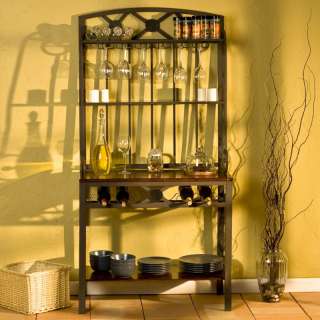 BE1982 Decorative Bakers Rack with Wine Storage 037732019826  