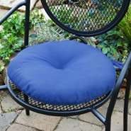   Outdoor Bistro Chair Cushion, Set of Two, Marine Blue 