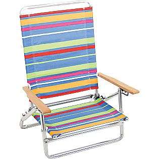 Position High Back Beach Chair, Stripe  Outdoor Living Patio 