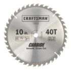 Craftsman 10 in. X 40 Tooth Smooth/Cross Cut Carbide Circular Saw 