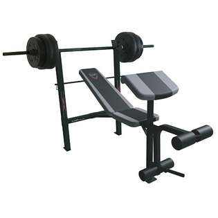 MW Deluxe Combo Weight Bench w/ 80lb Plates and Bar 