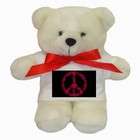   Collectibles Teddybear Teddy Bear of Flowered Peace Symbol Hot Pink