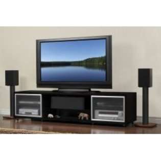 Plateau Audio/Video Credenza   holds up to 60 Plasma/LCD   Black   19 