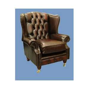  Dorchester Leather Queen Anne Chair