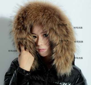 2011 New style womens duck down big fur hood winter coat jacket parka 
