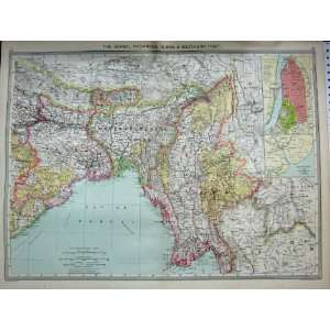 MAP c1890 BENGAL BURMAH TIBET INDIA CEYLON MALAY MADRAS  