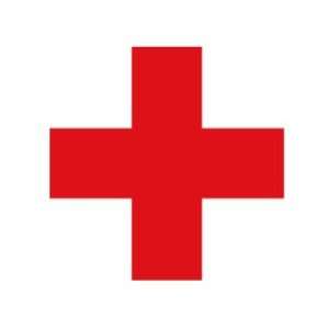  Red Cross Medical Logo Round Sticker 