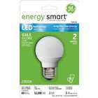   GE 76451 Energy Smart LED Globe Light Bulb, White, Medium Base, 2 Watt