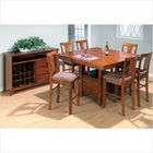 Jofran 6 Piece Mission Counter Height Dining Set in Saddle Brown Oak