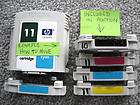 lot 4 Genuine HP ink cartridges + set 4 reuseable 10 11 chips mounted 