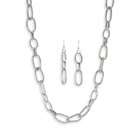   Large Jet Crystal Filled Heart Multi Chain Necklace and Earrings Set
