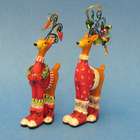   Whimsical Reindeer with Colorful Sweaters Christmas Ornaments 4.5