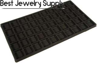 Display Black Flocked Tray Liner Insert Jewelry Showcase 50 Slot 
