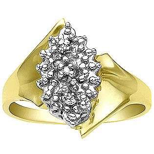 Cluster Design Ring with Diamond Accent  Jewelry Diamonds Rings 