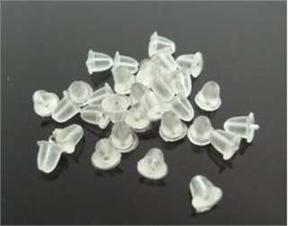 100 X SOFT CLEAR RUBBER EARRING BACK STOPPERS PLUGS e10 great gift 