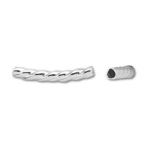   Sterling Silver 2x15mm Curved Twist Tube Bead Arts, Crafts & Sewing