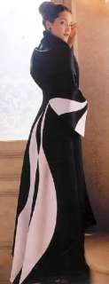 NWT Jessica McClintock Black White Satin Swirl Gown Size 2  