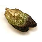  Arda Glassware Mulberry Gold/Green/Brown Small Leaf 