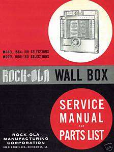 Rock ola Service & Parts Manual Wall Box 1564/1558  