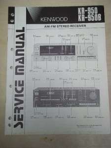 Vtg Kenwood Service/Repair Manual~KR 950/950B Receiver~Original  