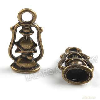 60x Plated Antique Oil Lamp Pendant Bronze Charm 140487  