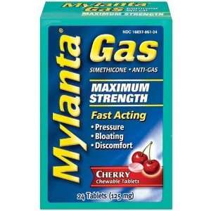 Mylanta Gas Relief Maximum Strength Chewable Tablets, Cherry   24 Ea 