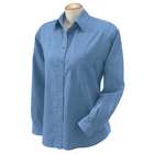 Harriton Ladies 6.5 oz. Long Sleeve Denim Shirt, LIGHT DENIM, Medium