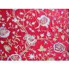 MDS Crewel Fabric Lotus Vine Dreams Red Cotton Velvet