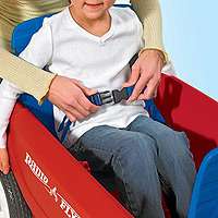 safe riding seatbelts let you strap little ones in to ensure a safe 