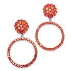 Second Glance Fashions Hyacinth Crystal Hoop Earrings with Cluster Top