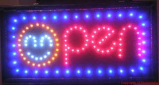 Animated LED Neon Light Open Sign With Smile Face 701  