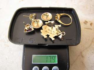 17.9 grams 14K & 18K Gold Jewelry Opal Amethyst Earrings Ring Ervin 