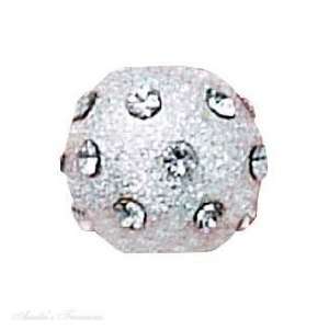    Sterling Silver April Birthstone Spacer Bead Slide Pendant Jewelry