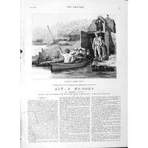   1882 ILLUSTRATION STORY KIT MEDWAY TRENNA RIVER BOAT