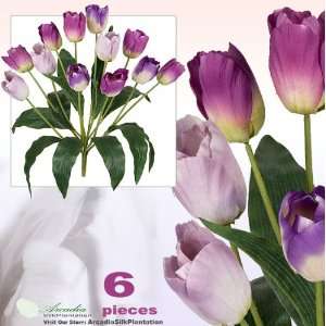  Six 19 Artificial Tulip Flower Bushes in Beauty and 
