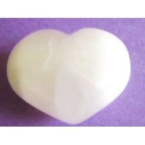 Clear Quartz Calcite Stone Carved As Heart crystal Healing
