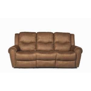 Motion Sofa with Nail Head Trim in Brown Finish