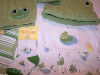 Boys GYMBOREE Little Froggie LOT 0 3 NWT frog outfit  