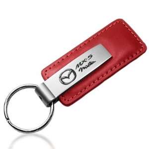   Miata MX 5 Red Leather Car Key Chain, Official Licensed Automotive