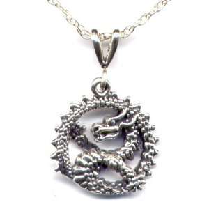  18 Dragon Chain Necklace Sterling Silver Jewelry Gift 