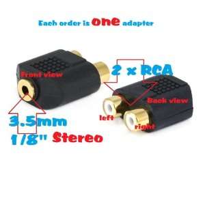 2 x RCA Female to 1 x 3.5mm Stereo Female Adapter   Electronics