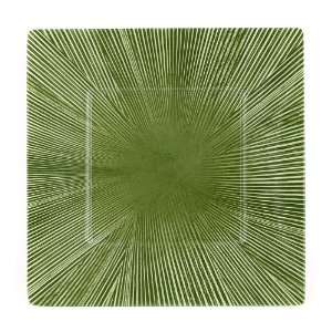  Bamboo Textures 11 in. Sq. Melamine Plastic Dinner Plates 