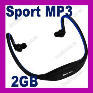 Blue 2GB Sport  Music Player Handsfree Headphone New Built in TF 